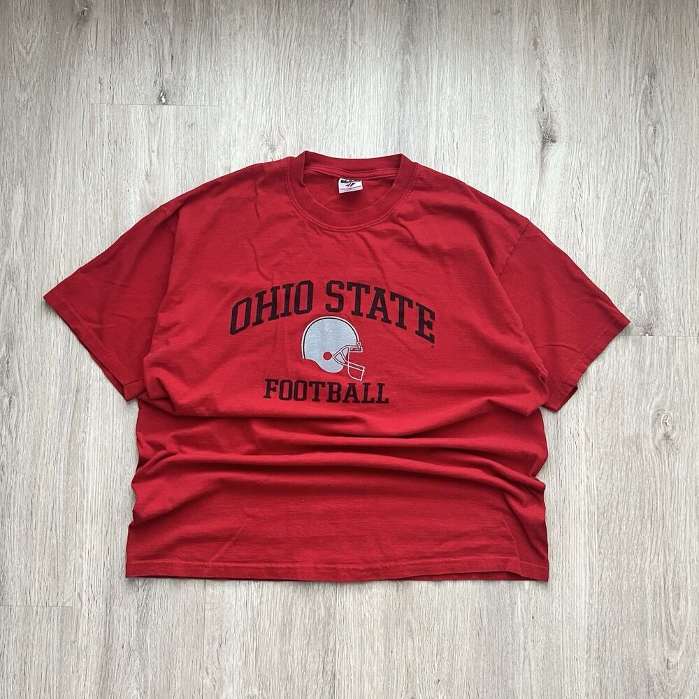 Vintage Y2K Ohio State Buckeyes Football Jerzees Spell Out T Shirt Mens XL